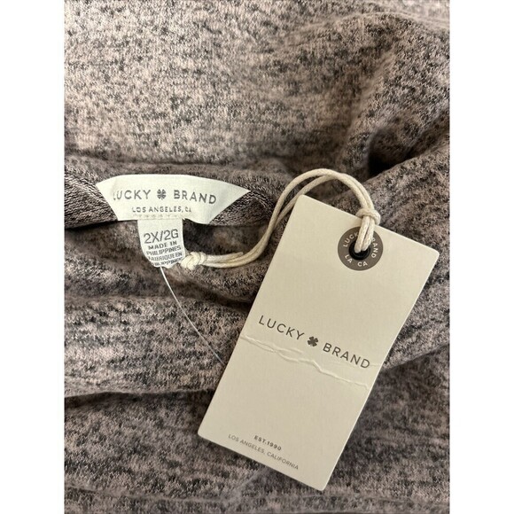 Lucky Brand Lightweight Light Pink & Black Turtleneck Sweater Plus Size 2X - Picture 5 of 12